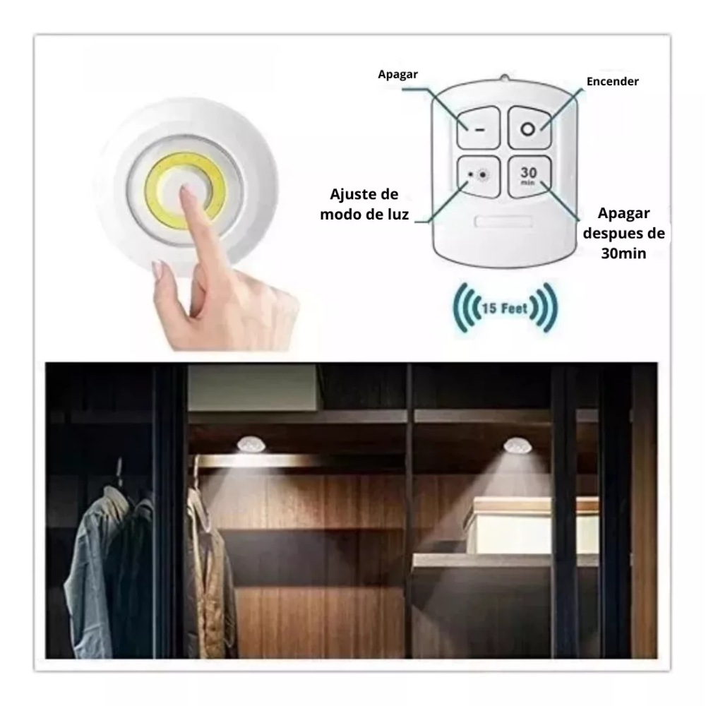 EASY LUCES® (SET 3 LUCES LED + CONTROL INALÁMBRICO)