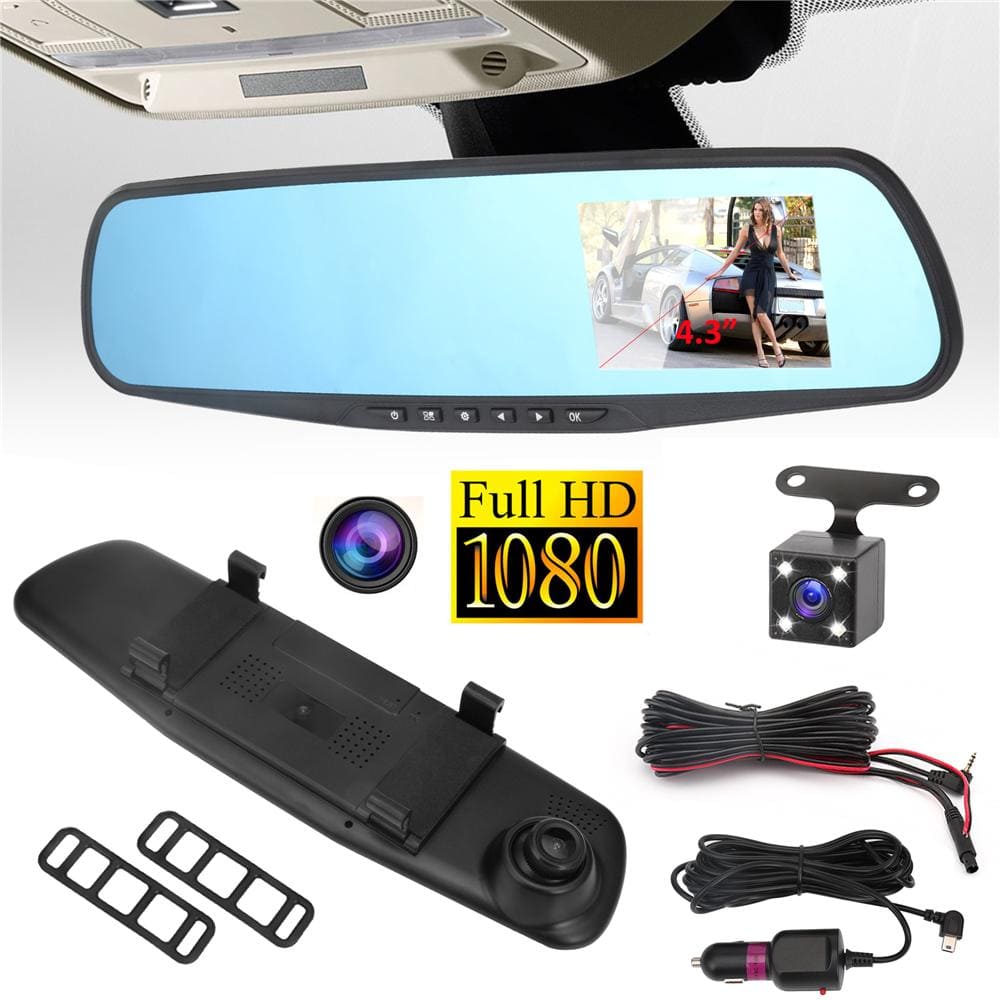 CAMCAR® ESPEJO RETROVISOR CON CAMARA DELANTERA Y TRASERA