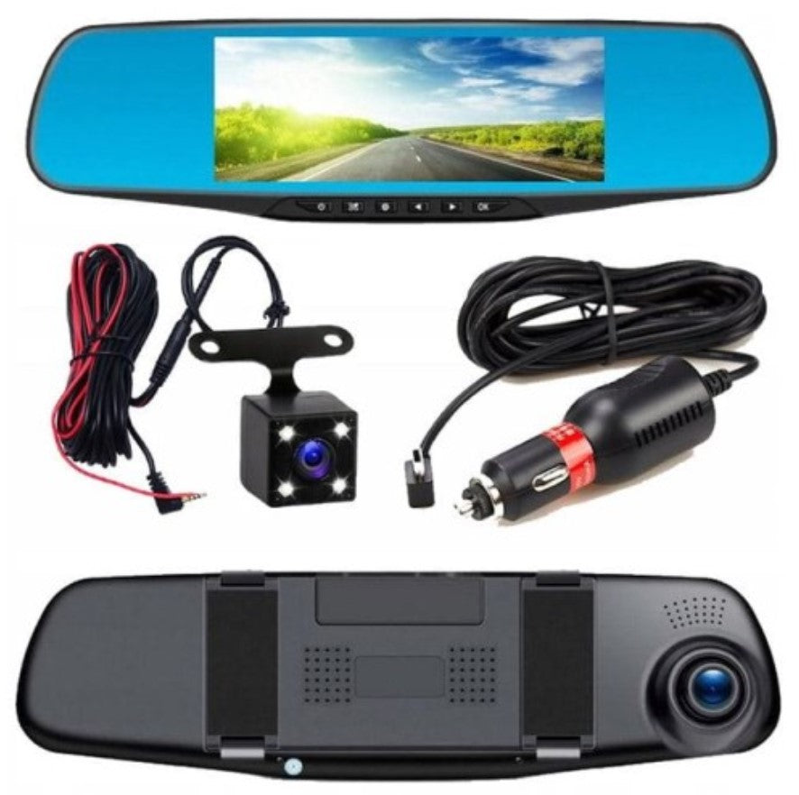 CAMCAR® ESPEJO RETROVISOR CON CAMARA DELANTERA Y TRASERA